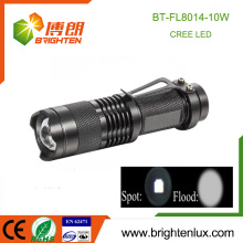 Factory Supply Super Bright Pocket Dimming Focus Tactical 5 mode light 10W CREE LED Petite lampe de poche rechargeable avec Strobe